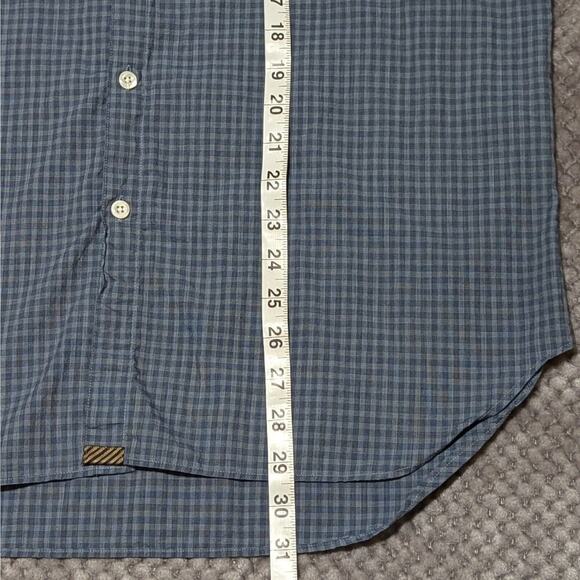 Billy Reid Standard Fit Plaid Shirt Large Blue Check Long Sleeve Button Up - Picture 7 of 8
